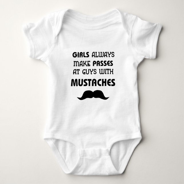 Mustache Baby Clothes Bodysuit (Front)