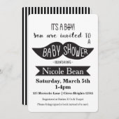 Mustache Baby Shower Black & White Invitations (Front/Back)