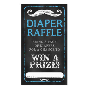 Mustache Baby Shower Diaper Raffle Ticket Baby Business Card Template