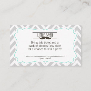 Mustache Baby Shower Diaper Raffle ticket Enclosure Card