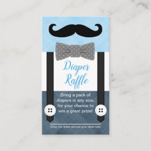 Mustache baby shower diaper raffle ticket navy enclosure card