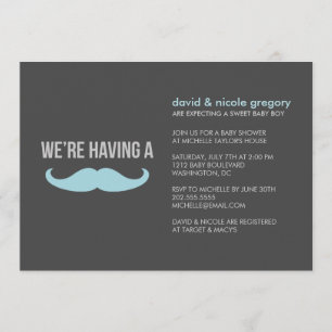 Mustache Baby Shower Invitation
