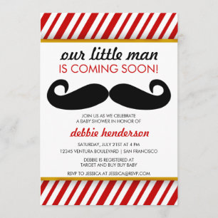 Mustache Baby Shower Invitation