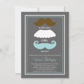 Mustache Baby Shower Invitation
