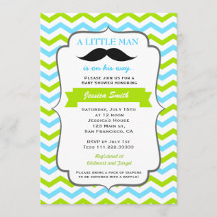 Mustache Baby Shower Invitation