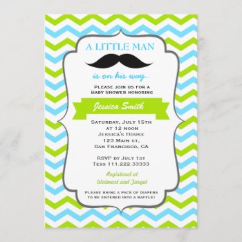 Mustache Baby Shower Invitation by Petit_Prints at Zazzle