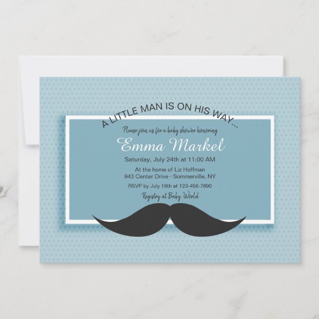 Mustache Baby Shower Invitation (Front)