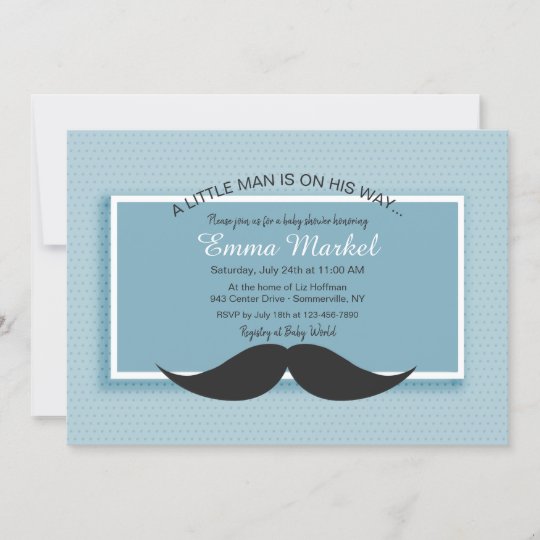 Mustache Baby Shower Invitation