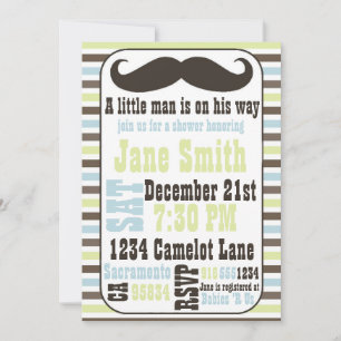 Mustache Baby Shower Invitation