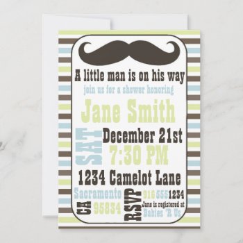 Mustache Baby Shower Invitation by BellaMommyDesigns at Zazzle