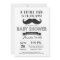 Mustache Baby Shower Invitation Black and Gray