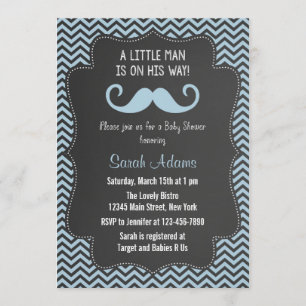 Mustache Baby Shower Invitation Chalkboard