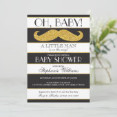 Mustache Baby Shower Invitation - Little Man (Standing Front)