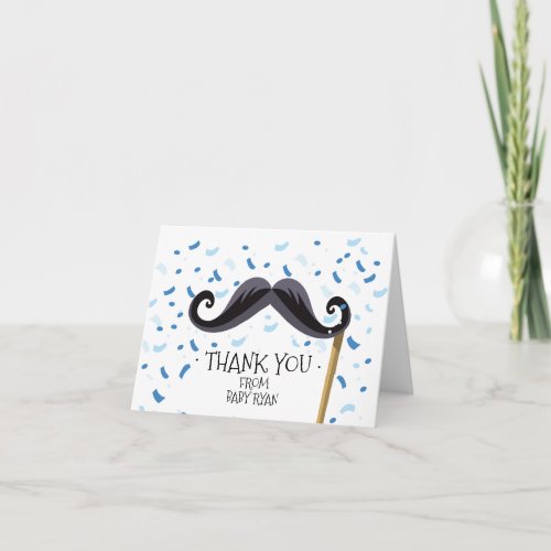 Mustache Baby Shower Thank You Note