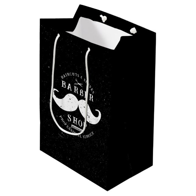 Mustache Barber Shop Barbershop Shopping Medium Gift Bag (Front Angled)