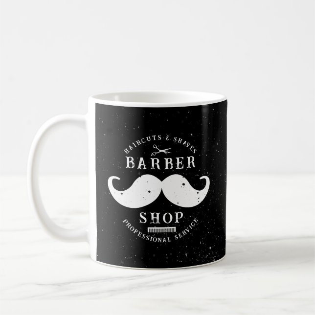 Mustache Barber Shop Modern Hairstylist Barbershop Coffee Mug (Left)