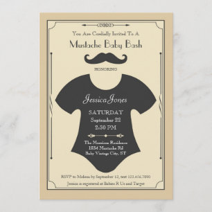 Mustache Bash Baby Shower Invitation