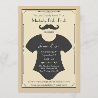 Mustache Bash Baby Shower Invitation