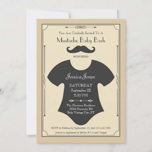 Mustache Bash Baby Shower Invitation