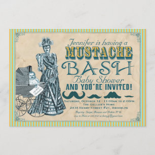 Mustache Bash Baby Shower Invitation