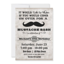 Mustache Bash Birthday Party Invitation