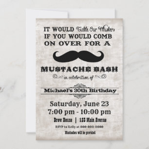 Mustache Bash Birthday Party Invitation