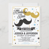 Mustache Bash Boy Baby Faux Glitter Shower Invitation (Front)