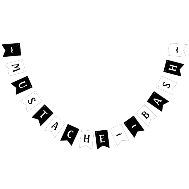 Mustache Bash Bunting Flags (All)