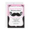 Mustache Bash Girls Pink White Black Invitations