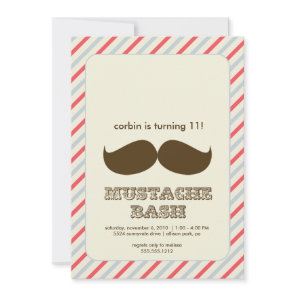 mustache bash invitation