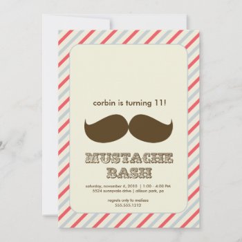 Mustache Bash Invitation by simplysostylish at Zazzle