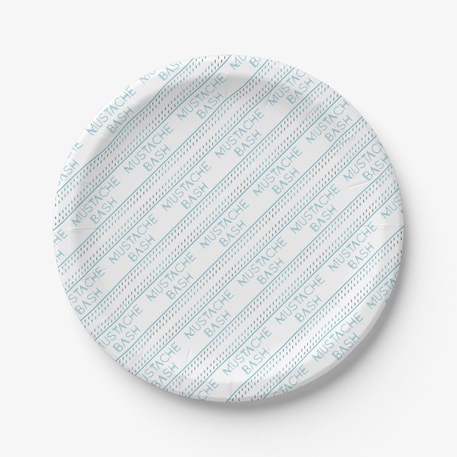 Mustache Bash Metro Paper Plates (Front)