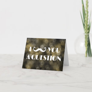Mustache Bash Question Bokeh Lights Invitations
