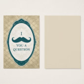 Mustache Bash Question Vintage Frame Invitations (Front & Back)