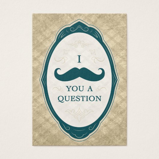 Mustache Bash Question Vintage Frame Invitations (Front)