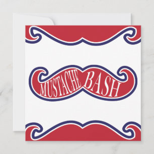 Mustache Bash - Red, White and Blue Invitation