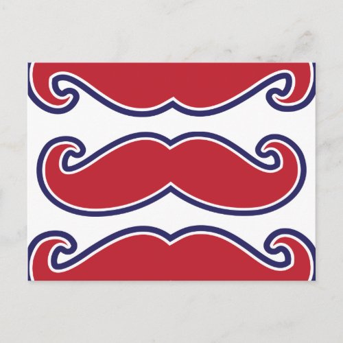 Mustache Bash _ Red White and Blue Postcard