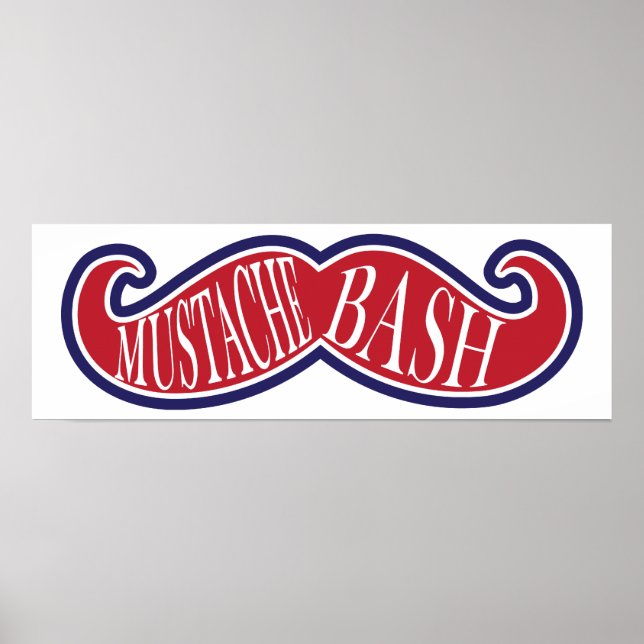 Mustache Bash - Red, White and Blue Poster (Front)