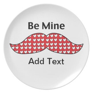 Mustache Be Mine Valentine Plate