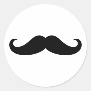 Mustache Beard Classic Round Sticker