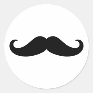 Mustache Beard Classic Round Sticker
