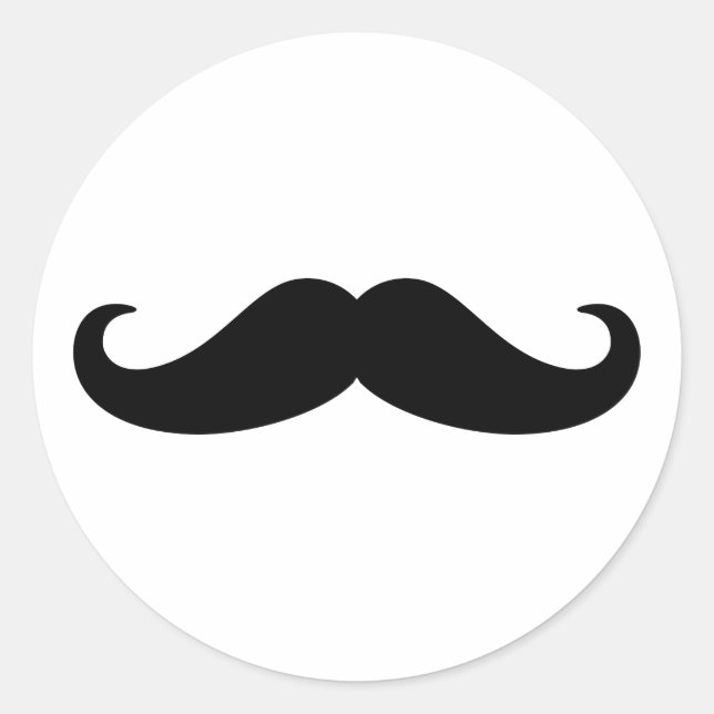 Mustache Beard Classic Round Sticker (Front)