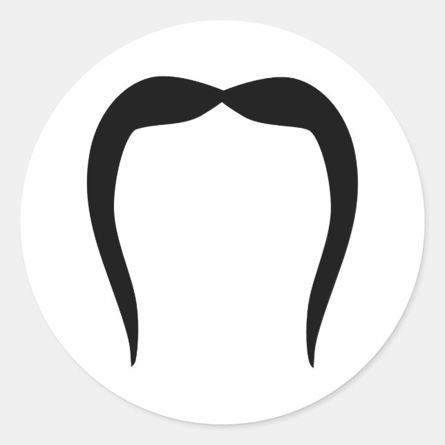 Mustache beard classic round sticker (Front)