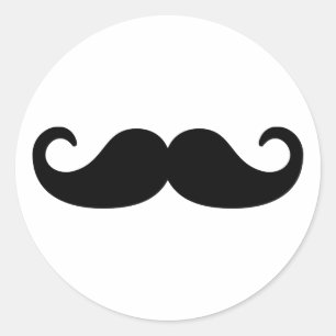 Mustache Beard Classic Round Sticker