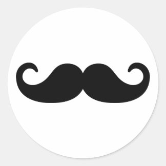 Mustache Beard Classic Round Sticker