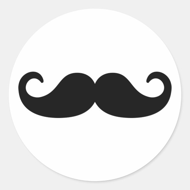 Mustache Beard Classic Round Sticker (Front)