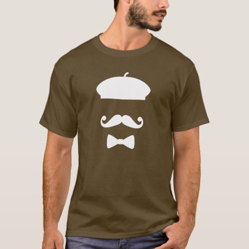 Mustache & Beret Pictogram T-Shirt Mustache Beret Pictogram T_Shirt