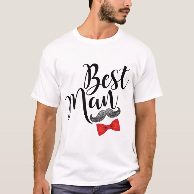 Mustache Best Man T-Shirt (Front)