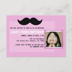 Mustache Birthday Party Invitation