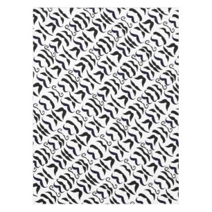Mustache Black and White Hipster Tablecloth